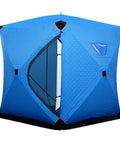 Kick Back In This Pop Up Ice Fishing Tent For Three To Five Crew Beat The Cold Hub Shelter with blue insulated panels.