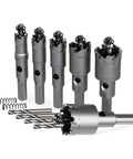 GSTK 10-piece carbide hole saw kit with titanium-plated pilot center drills and springs