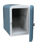 Retro Mini Fridge Cooler 6L Portable Personal Refrigerator For Car Office Dorm Room Bedroom Or Cabin Blue With door open
