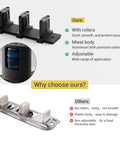 Adjustable Three Roller Sliding Closet Door Floor Guide For Bypass Double Doors Black Floor Mount Barn Door Bottom Guide With Concealed Pulleys For Smooth Scratch Resistant Door Movement Durable Aluminum Construction Ideal For High Traffic Closets And; comparison with other models