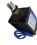 DC 24V Solenoid Electromagnet Open Frame 80N Pull Force 10mm Stroke Metal Body Heavy Duty Industrial Grade Linear Actuator For DIY Projects And Pro Automation Built To Handle Tough Jobs, black metal body with blue wires