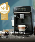 Fully Automatic Espresso Machine With Built In Grinder And LatteGo Milk Frother One Touch Control for home espresso brewing.