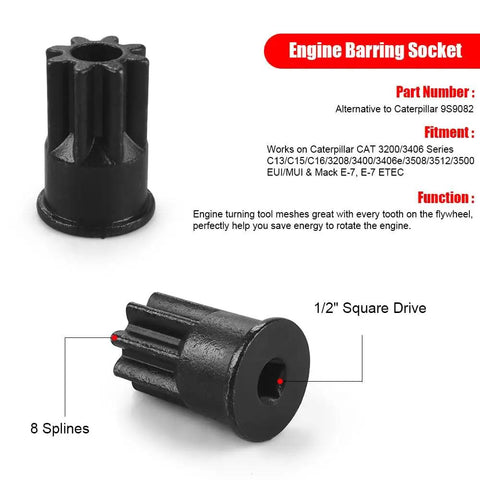 Pro Grade Injector Height Tool And Sleeve Remover Installer Set For CAT Caterpillar 3406E C15 C16 Engines Barring Socket