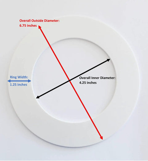 Plastic 4.25 Inch Light Trim Goof Ring For 4 Inch Recessed Ceiling Can Lighting Fixtures Off White Easy Clip In No Fuss Design