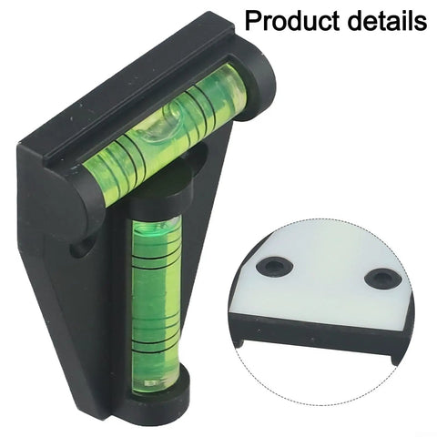 Micpointik T-Shaped Bubble Level, 2-Way Horizontal for spirit Level showing green vials and mounting holes for precision leveling.