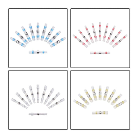 FABULETTA 400-Piece Solder Seal Wire Connectors Kit With Heat Shrink Tubing And Waterproof Butt Terminals For Auto Marine Electronics Assorted Color Coded Insulation Sleeves Making Wiring Easy, assorted connectors