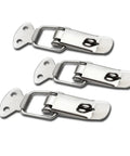 Heavy Duty Iron Toggle Hasp With Flat Beak Drawer Lock Box And Wooden Case Fixed Clasp Buckle That Slams Tight For Secure Storage, 3 pack