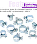 92 Piece Zinc Plated Mini Fuel Injection Line Style Hose Clamp Set 10 Sizes Perfect For Auto Farm Plant And Construction Jobs