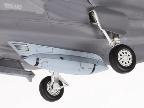 Landing gear detail on F-35C Lightning II 1/72 Scale Model Kit Unpainted Plastic Assembly, RAM Panel Surface Detail, Glue Paints Not Included