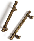Antique Brass Cabinet Pulls With Three And Three Quarters Inch Hole Centers Zinc Alloy Classic Vintage Drawer Handles Pack Of 2