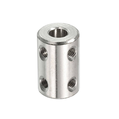 Stainless Steel Shaft Coupler Connector L22 X D14 6mm To 8mm Bore Rigid Coupling With Screw For 3D Printers Diy Projects Motors And Fully Threaded Rods Silver 4 Pack