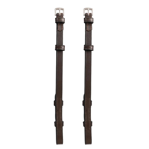 Replacement Cheek Pieces for English Bridle, Hook Fastening, Half Inch 13mm Leather, Vegetable-Tanned Leather, Matching Stitching