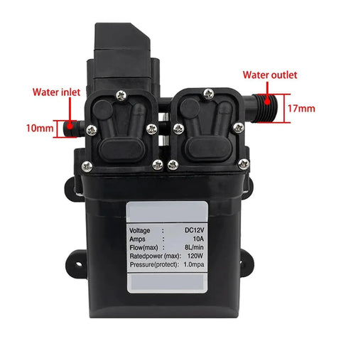 Automatic Electric Diaphragm Water Pressure Pump 8L Min 12V 120W Self Priming Switch Control Quiet Low Noise For RV Boat Camper Tank Feeding