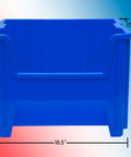 Stak-N-Store Stackable Storage Bins 2-Pack Heavy Duty Open Front Plastic Organizer, blue bin dimensions 17.5x16.5x12.5 inches