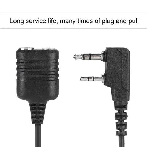 2 Pin K Type Microphone Extension Cable For Walkie Talkies And Headsets Universal 2 Pin Speaker Mic Cord Compatible With Kenwood Baofeng And Other Radios showing connectors