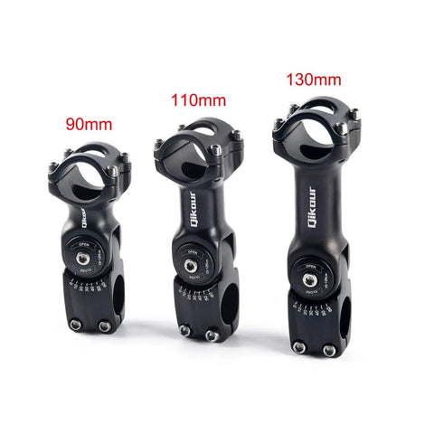 Adjustable Bike Stem 60 Degree 31.8mm Handlebar Fit For MTB And Road Bikes 28.6mm Steerer One Eighth Inch Standard 130mm Length