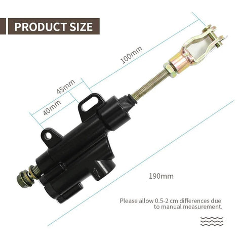 Hydraulic Rear Brake Master Cylinder Ride Ready Direct Fit Replacement For 50cc To 125cc ATVs And Dirt Bikes With 10mm Banjo Bolt