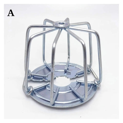 Rock Solid Fire Sprinkler Head Guard With Heavy Gauge Stainless Steel Protective Cage view from the side, designed for ½ and ¾ inch NPT fittings.