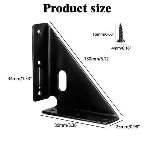 Beefed Up Heavy Duty Gusset Joints 4 Pack for tables, chairs, cabinets, beds. Trapezoid corner brace dimensioned with screws.