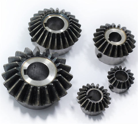 Spiral Bevel Gear 20 Teeth 1 Module 90 Degree Steel Pinion 5mm 6mm 7mm 8mm Bore with M5 Screw for Mechanical Transmission