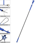 Housolution magnetic four-claw grabber tool with LED light, blue long bendable reacher