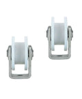 Front view of Heavy Duty Sliding Door Roller Kit With 304 Stainless Steel Bracket And Nylon Castor Rugged Barn Door Hardware Two Pack H48mm