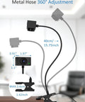 Crisp 1080P Streaming Webcam For Pc And Laptop With Built In Mic and Rock Solid Gooseneck Bracket, 360° adjustable metal hose.