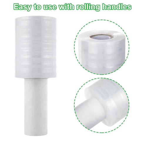 Snag This Gotta Have 6 Roll Stretch Wrap Film Set With Premium 80 Gauge Cling Plastic Measuring 4 Inches By 1000 Feet designed for easy use with rolling handles.