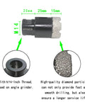 Six Piece Diamond Hole Saw Kit For Granite Marble Porcelain Tile Stone Brick Vacuum Brazed Core Bits 20mm with close-up details