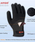 Waterproof Thermal Work Gloves With Full Hand Latex Coating And Insulated Acrylic Liner For Freezer Cold Weather Dope Crinkle Grip For Men And Women Red Large showing crinkle grip texture and thermal liner.