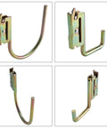 8 Piece Heavy Duty E Track Hooks Set J And L Style For Cargo Tie Downs In Trucks Trailers And Vans With Spring Fittings Rust Resistant Steel Hangers For E Track And X Track Systems Gold, showing J-hook design.