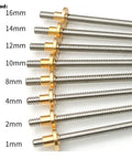 Dope T8 Threaded Trapezoidal Lead Screw For 3D Printers And CNC Stainless Steel Shaft With Round Flange Copper Nut 8mm Diameter 2mm Pitch 4mm Lead Delivers Smooth Precise Linear Motion For Printers And Motion Systems, 4mm lead