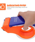 Doitool 3 Pack Nonslip Tape Cutting Machines For Food Bags Reusable Carton Sealers Easy To Use, heavy duty cutter in hand.