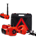 Rogtz 5 Ton Electric Hydraulic Car Jack Kit With Impact Wrench And Tire Inflator Pump Fast Auto Lift For Sedans Suv Trucks 12V Portable tools in carrying case.