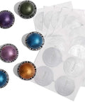 Reusable Aluminum Foil Seal Lids For Nespresso VertuoLine Capsules 240 Pcs Eco Friendly Refill Kit with colorful capsules and seals