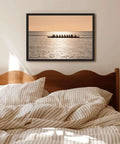 Sunset Rowing Team Canvas Print With Ocean Silhouette Minimalist Wall Art For Living Room And Office Dope Multiple Size Options Framed Poster In Black 24x36 Trendy Home Decor For Modern Spaces