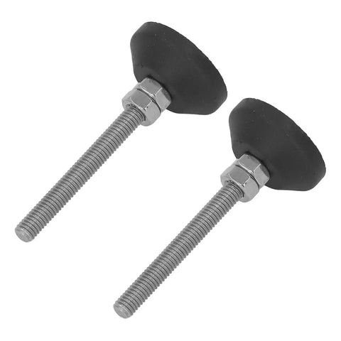 Heavy Duty Adjustable Leveling Mounts With M6 Thread Non Slip Rubber Base Furniture Glide Pads close-up view of two mounts