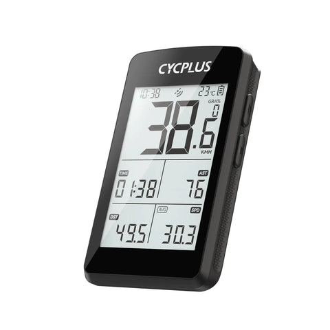 Wireless GPS Bike Computer With ANT Plus And Bluetooth Two Point Eight Inch LCD Screen IP67 Waterproof Auto Backlight And One Hundred Plus Hours Battery Endurance Ideal For Road And Mountain Cycling, showing speed data on screen