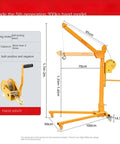 Tough As Nails Mobile Small Crane, Silent Rubber Casters That Glide Like Butter, Professional Grade Manual Portable Hoist And Household Electric Lifting System For Yard Projects with dimensions.