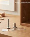 Dual Thread Hanger Bolt for Furniture Assembly and Cabinet Repair Silver Finish on table with ruler