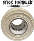 Professional Drumstick Grip Tape White Ten Pack Soft Cotton Gauze Temp Released Adhesive roll close-up, showcasing texture.