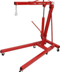Heavy Duty 2 Ton Hydraulic Engine Hoist Folding Cherry Picker Shop Crane with smooth hand pump and sturdy frame.