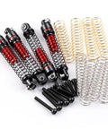 28mm RC Oil Shocks 4 Pack Aluminum Shock Absorbers For 1 To 30 Axial SCX30 Red with springs and bolts