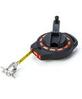 Three Eighths Inch By Fifty Foot Steel Construction Long Tape Measure With Three To One Gear for fast winding, dual material case.