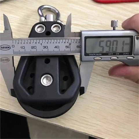 Port Side Sail Pulley Lifting Wheel For Sailboat Rope Rigging With U Groove Bearing Beefy Plastic Pulley measured 59mm