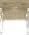 Karina Clear Faceted Glass Bath Vanity Wall Mount Light Fixture, 2-Light, Winter Gold, front view
