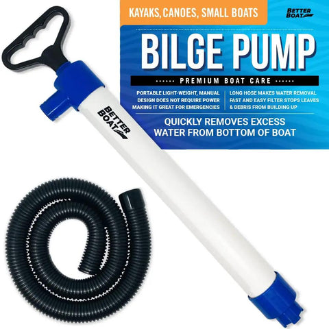 Portable Handheld Bilge Pump With 39 Inch Hose For Boats Kayaks And Dinghies No Fuss 20 GPM Water Siphon Bailer marine grade.