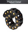 Open Type Drag Chain Cable Carrier With End Connectors 40x100mm Inner Size, 1 Meter Length, Black Nylon, R100 Bend Radius