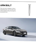 Heavy Duty Rear Suspension Arm Bolt With Badass Durability And A Zero Hassle Fit That Delivers Rock Solid Handling And Keeps Your Daily Driver Rolling Smooth Today, shown beside a car for installation reference.