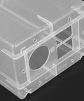 Transparent waterproof outdoor outlet box cover with holes, made from durable PP for charging stations, ensuring protection.